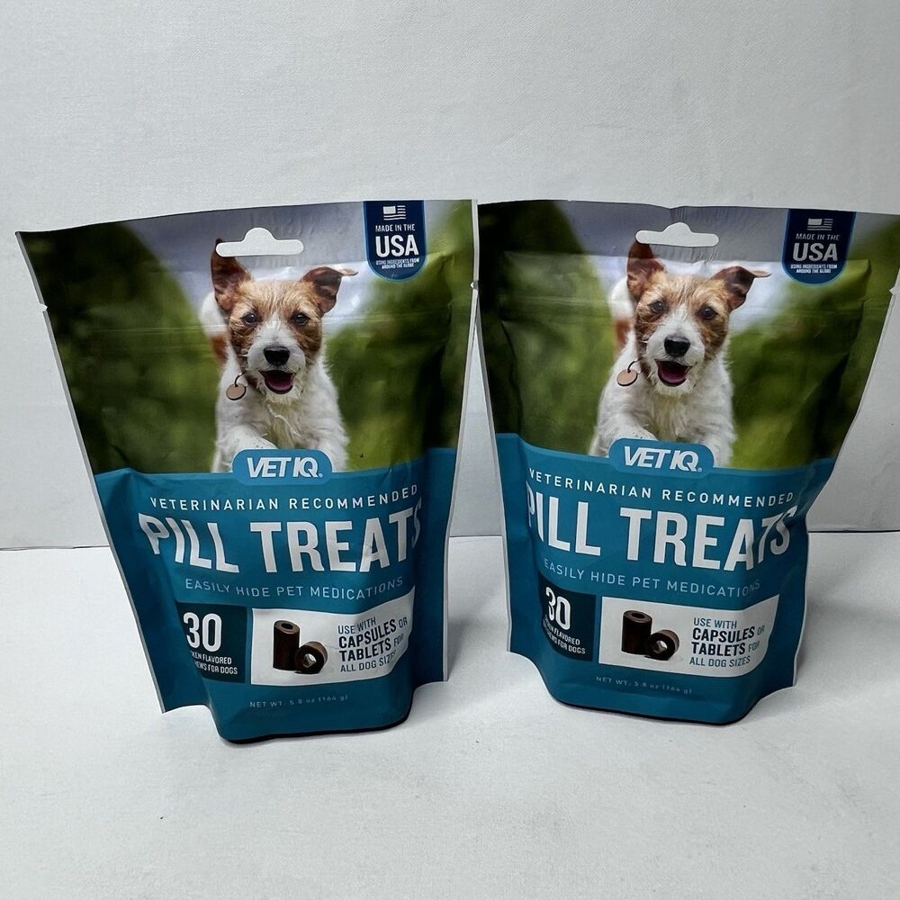 VetIQ Pill Treats for Dogs Chicken Flavor Soft Chews 2 Bags 60 Treats